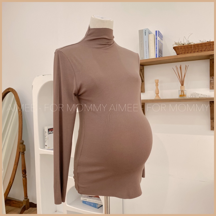 Áo Giữ Nhiệt Bầu Thiết Kế Siêu Ấm, Mỏng, Nhẹ, Co Giãn, Mềm Mại. Áo Cho Mẹ Bầu Giữ Nhiệt Mùa Đông, FREESIZE < 90kg