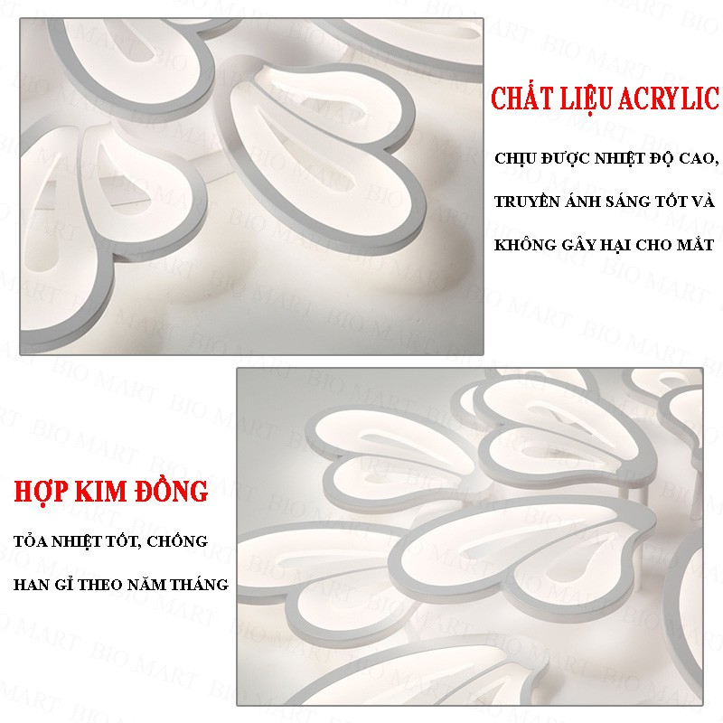 Đèn Ốp Trần Trang Trí – Đèn Âm Trần Trang Trí Phòng Khách, Gồm 3 Chế Độ Ánh Sáng, Có Điều Khiển Từ Xa Tiện Dụng – BIO143