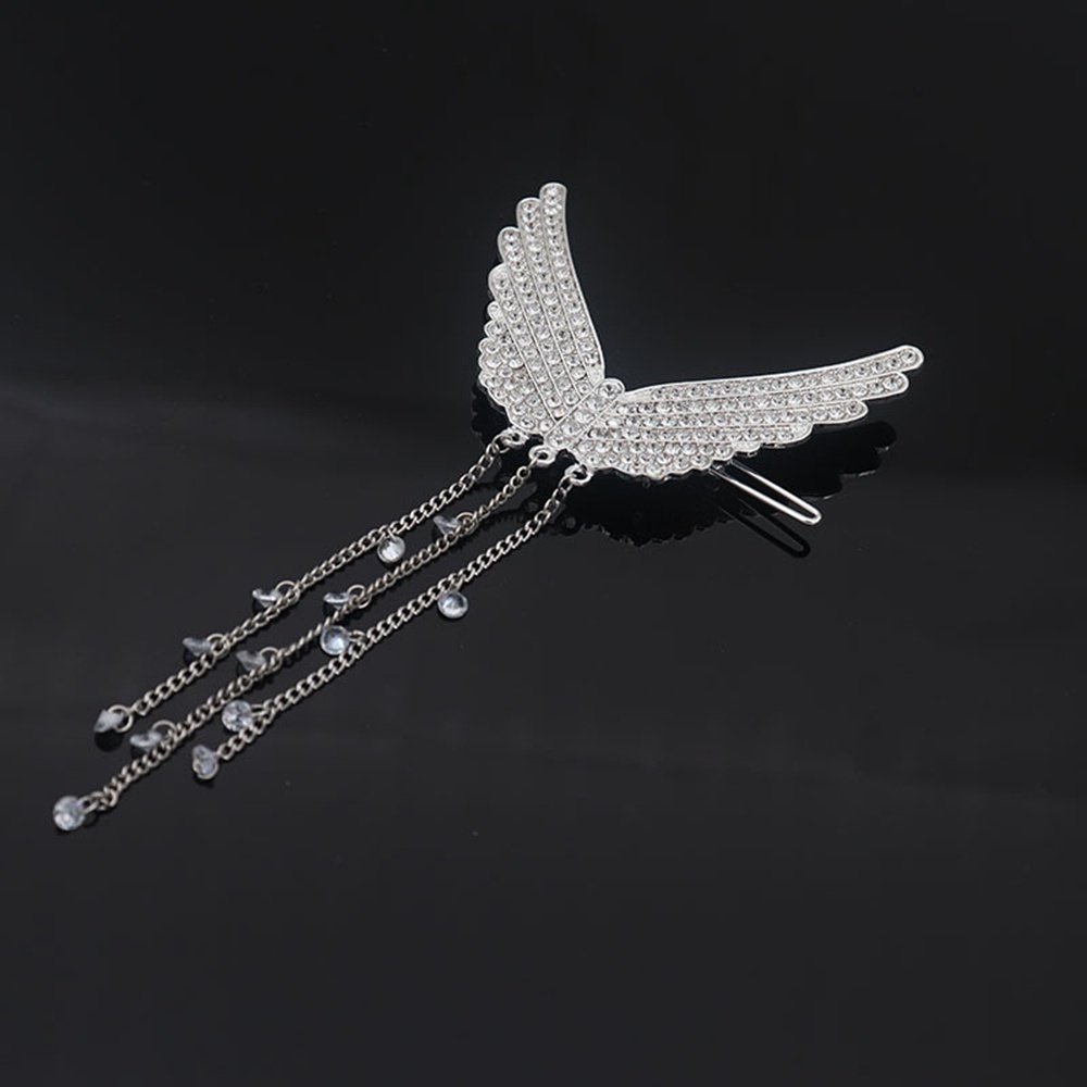 Kẹp Tóc Hình Cánh Thiên Thần Bằng Hợp Kim Phối Tua Rua Nhiều Màu Thời Trang Cho Nữ