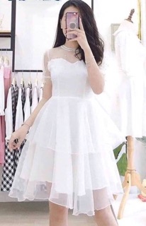 Váy trắng , váy công chúa bánh bèo tiểu thư