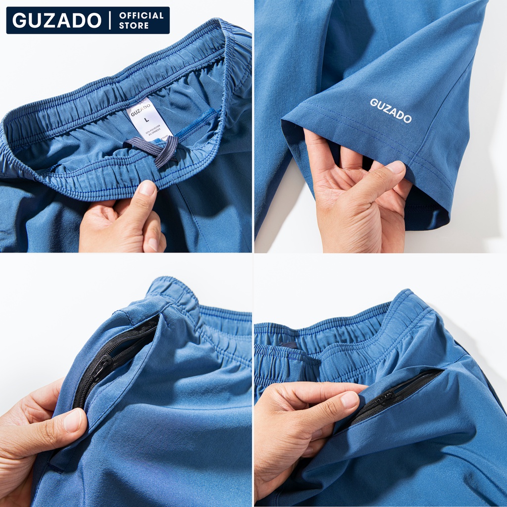 Bộ thể thao nam Guzado quần áo cotton thể thao thấm hút cực tốt,Phong Cách Trẻ Trung Năng Động BCT2201