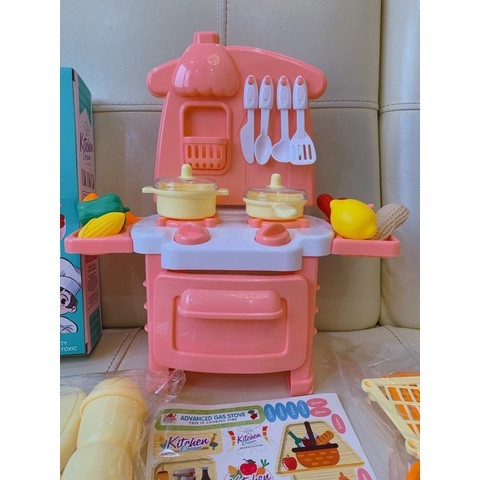 Bộ đồ chơi nhà bếp nấu ăn kèm xe đẩy Kitchen dream cho trẻ em, bé gái, bé trai 2 3 4 5 6 tuổi. Đồ chơi giáo dục cho trẻ
