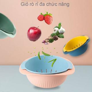 Bếp Xả rổ Bát rửa bát Colander Giỏ bếp Lọc nước Mì Rau Trái cây Đôi cống Lưu trữ cho trái cây Rau làm sạch Rửa trộn LSL