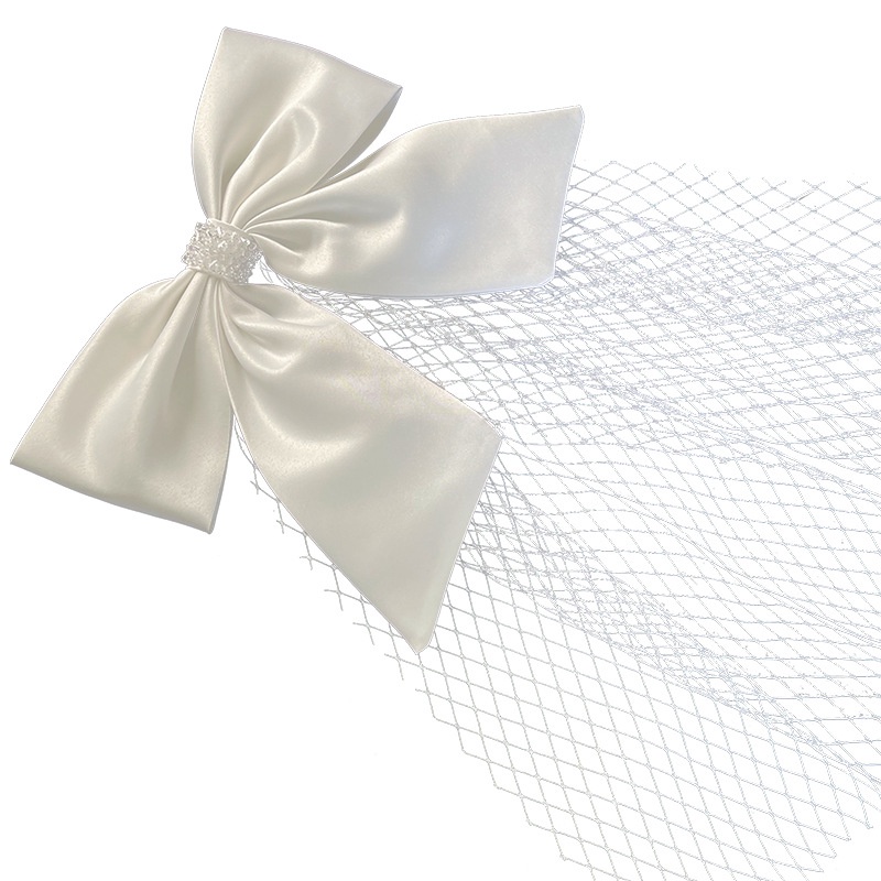 Nơ Cài Tóc Bằng Vải Satin Sang Trọng Cho Cô Dâu