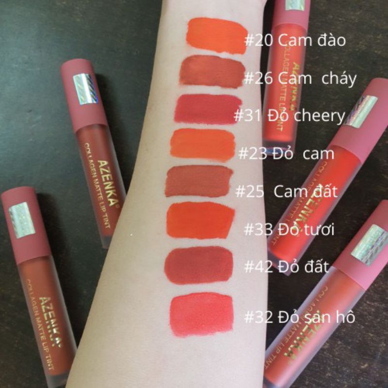 Son kem lì AZENKA Collagen Matte Lip Tin