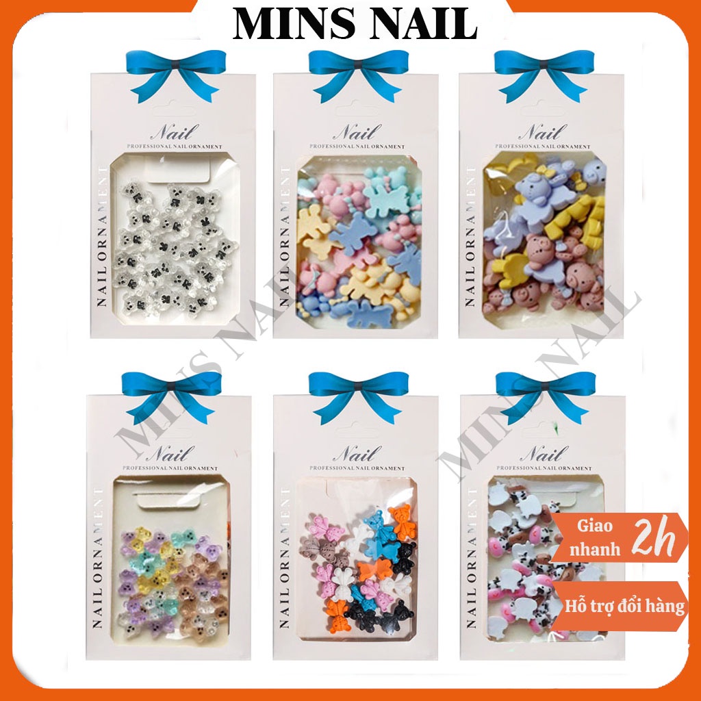 Charm nail, Set charm gấu, hoạt hình ,doremon Set đủ màu đủ mẫu siêu hót