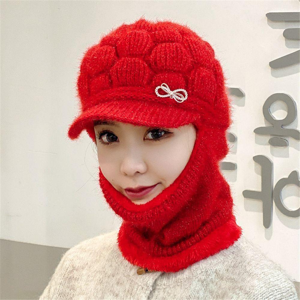 Future Mũ Len Lông Cừu San Hô Chống Gió Thời Trang Mùa Đông Cho Nữ Khi Đi Xe Đạp