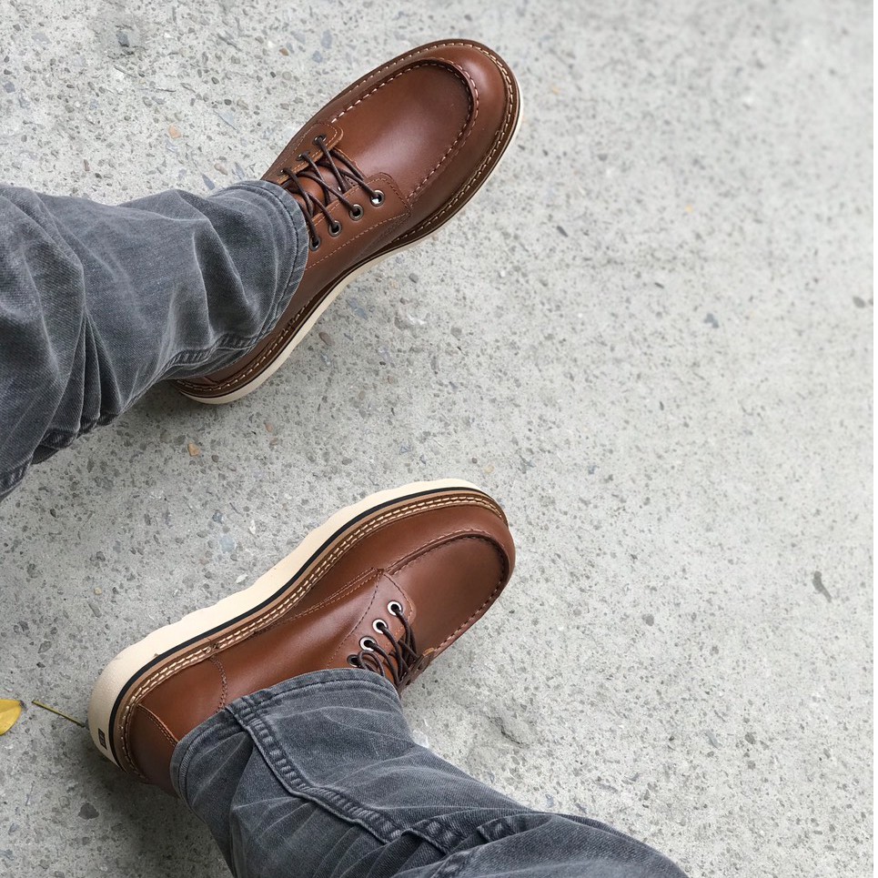 Giày nam cao cổ da bò Redwing moctoe boots, bảo hành trọn đời