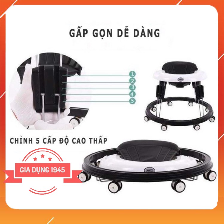 Xe tròn tập đi cho bé MOMMY KIDS điều chỉnh 5 cấp độ,Kết hợp ghế ăn dặm . nhựa dẻo cao cấp , chế độ xoay 360