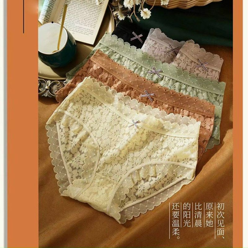 Quần chip nữ Quần lót su ren  cao cấp kháng khuẩn mềm mịn nhẹ nhàng cạp viền ren cuốn hút cực kỳ thoải mái QL04