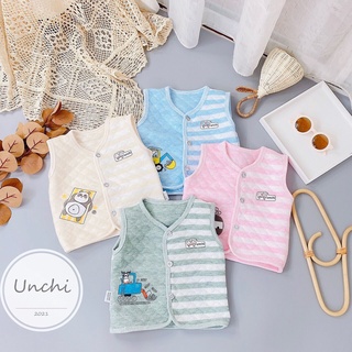 Áo nỉ xốp gile nỉ cúc giữa vải nỉ xốp hàng UNCHI chính hãng