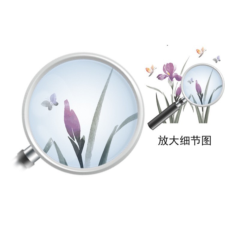 Decal dán kính cao cấp - Hoa Bướm Tím ( 60x116 )