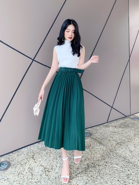 Chân váy dài xếp li đai eo CV605 KYMIE | BigBuy360 - bigbuy360.vn