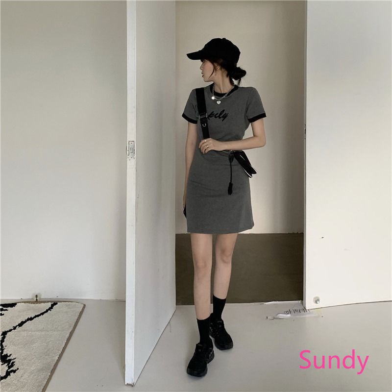 Đầm Thun Tay Ngắn Cổ Tròn Plus Size Thời Trang Mùa Hè Cho Nữ