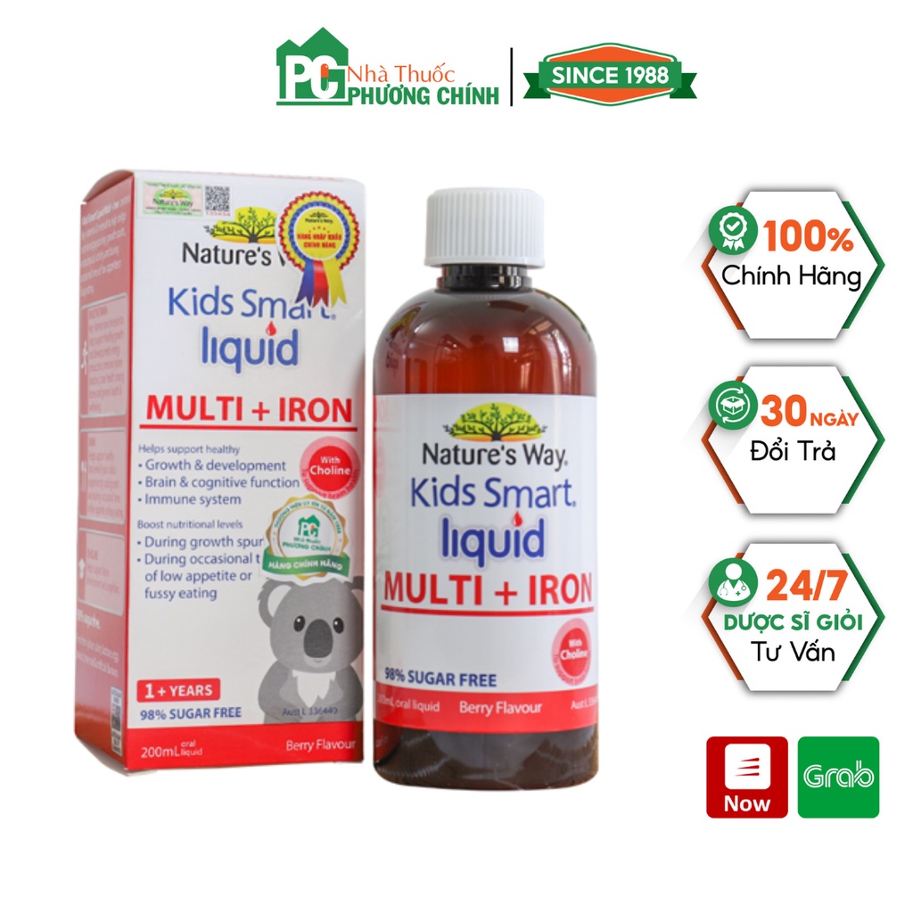 Siro Sắt Cho Bé Nature's Way Kids Smart Liquid Multi + Iron