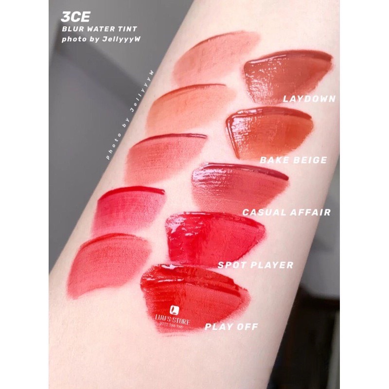 Son Kem Lì 3CE Blur Water Tint Mềm Mịn Nhẹ Môi 4.6g Chính Hãng