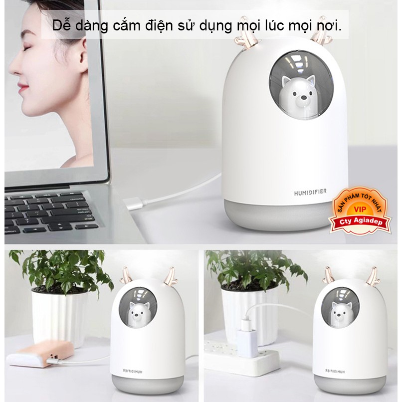 Máy phun sương xịn, Máy tạo ẩm hàng hiệu con Gấu - Bền tốt của AGD