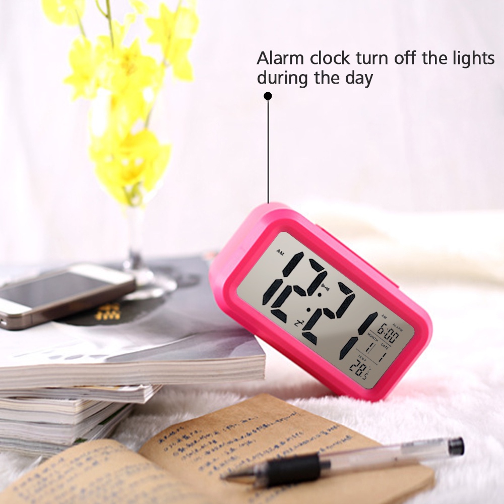 Đồng hồ báo thức EKEZ kỹ thuật số để bàn có đèn LED và hiển thị lịch