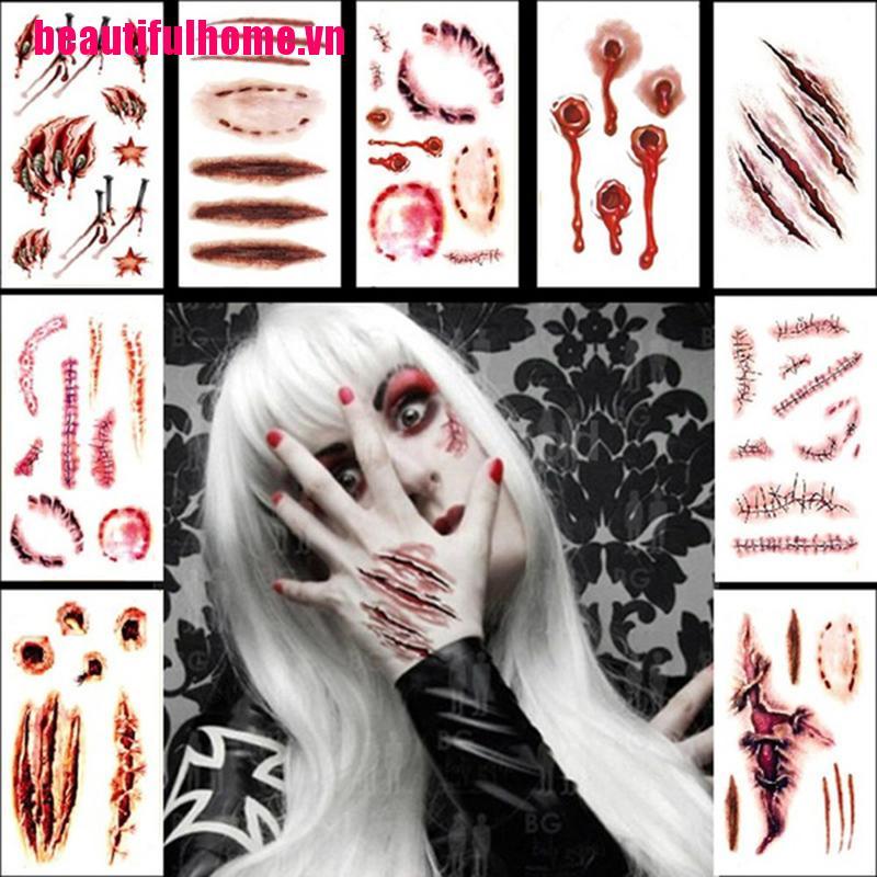 Hình Xăm Dán Tạm Thời Chống Nước Phong Cách Halloween