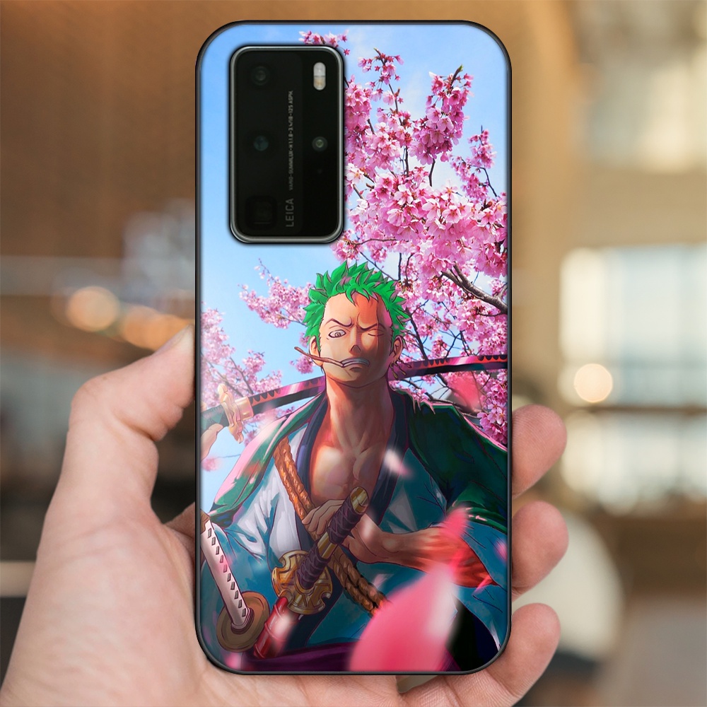 Ốp lưng Huawei P40 Pro viền đen in hình Zoro One Piece