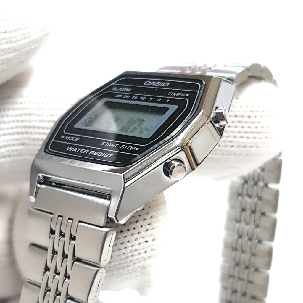 Đồng hồ nữ điện tử Casio chính hãng Anh Khuê LA690WA-1DF dây thép