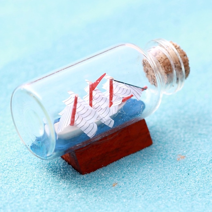 Mô hình thuyền trong chai trang trí tiểu cảnh/terrarium