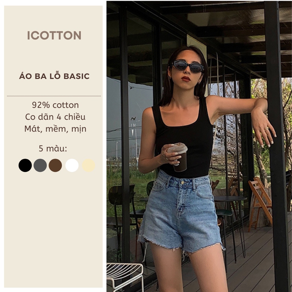 Áo ba lỗ sát nách icotton ôm vừa chất đẹp 100% cotton đi tập, mặc nhà mềm, mát có bigsize, bà bầu