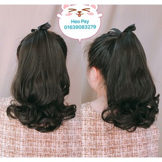 Tóc giả nữ ❤️FREESHIP❤️ Tóc cột xoăn ngắn bấm phồng - D16