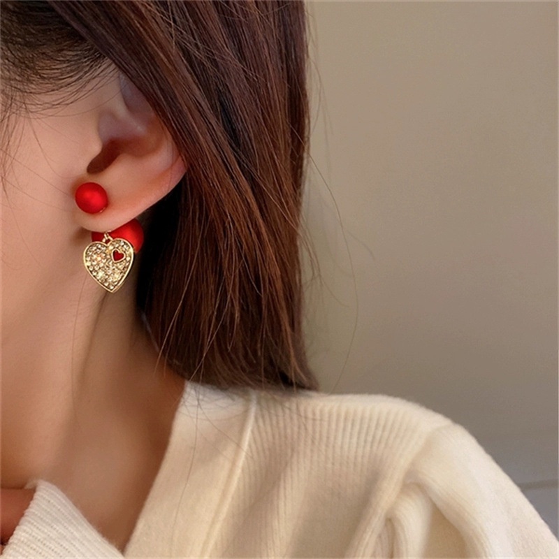 Khuyên tai bạc 925 RINHOO FRIENDSHIPhình chiếc lá tua rua không gây dị ứng thiết kế thời trang