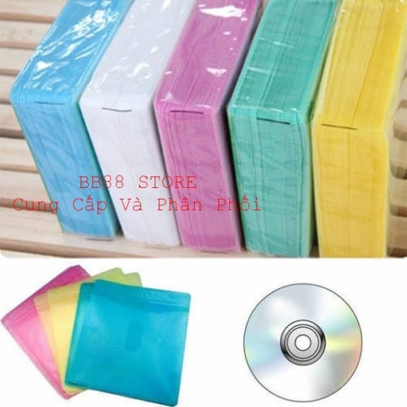 Túi đựng đĩa CD DVD Blueray Disc lá xốp giấy lụa nhựa ngăn đựng 2 mặt - CM