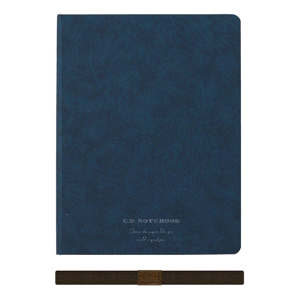 Sổ Apica Premium C.D. Notebook A5 Bìa Da - Navy - Giấy Trắng - Kẻ Ngang - Chính Hãng Nhật Bản