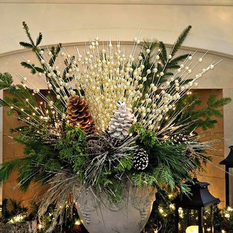 Bó Hoa Xốp Nhân Tạo Màu Vàng Sống Động Trang Trí Giáng Sinh / Tiệc Tùng / Chụp Ảnh