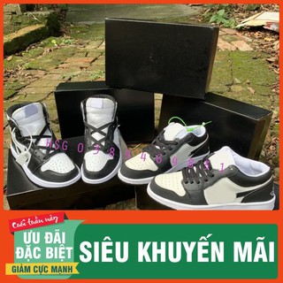 Giày thể thao cao cấp j1 đen trắng cổ cao ,cổ thấp đang hot trend.