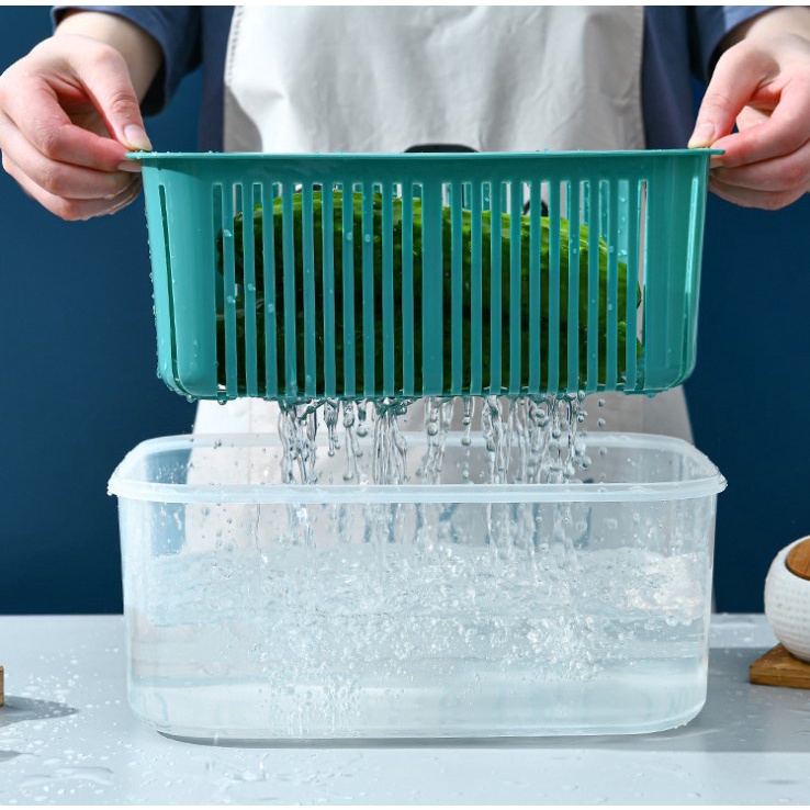 Hộp Đựng Thực Phẩm Tủ Lạnh An Toàn Thông Minh (Set 5 Hộp Có Nắp Kèm Rổ)