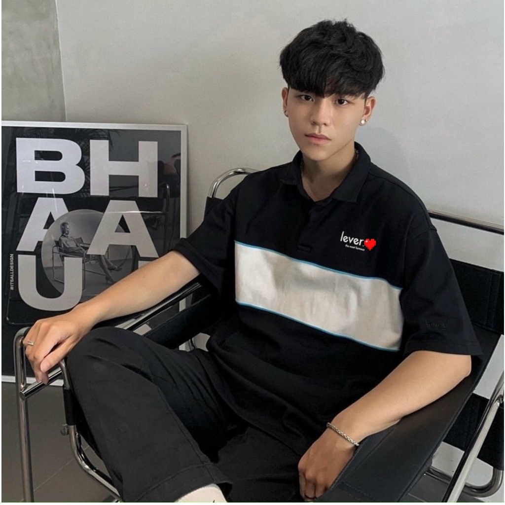 Áo thun polo Levent mini popular phông cổ trụ Unisex nam nữ cotton oversize form rộng - Gin Store