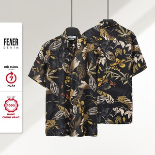 [Mã FASHIONGREEN15 giảm 10% đơn 99K] Áo sơ mi Nam cổ bẻ họa tiết hoa hè Fall Man chất Lụa chéo thoáng mát - FEAER DENIM
