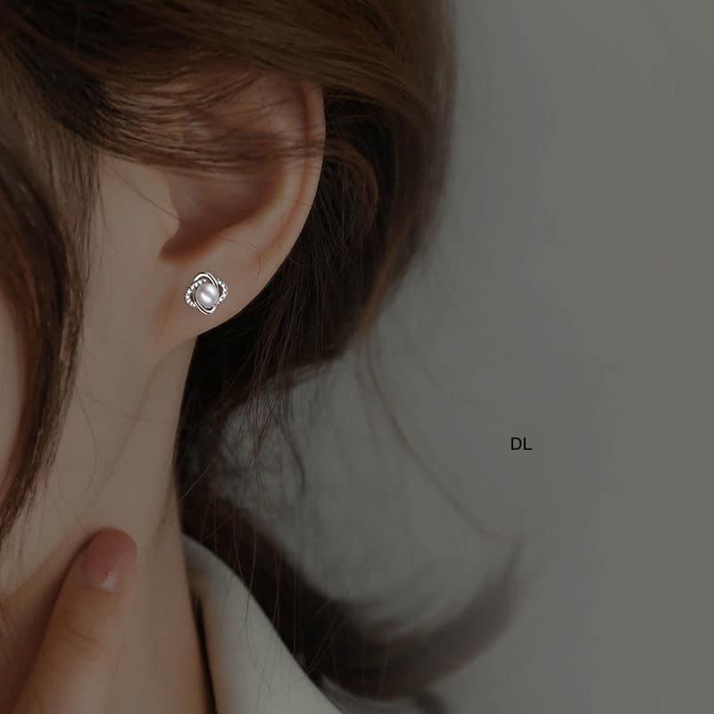 Bông tai trai thật tự nhiên nước ngọt viền bông BẠC TA chuẩn xịn