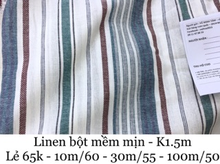 [Vaihoa2015] Vải Linen Bột mềm mịn dư hãng - Sợi tự nhiên thoáng mát