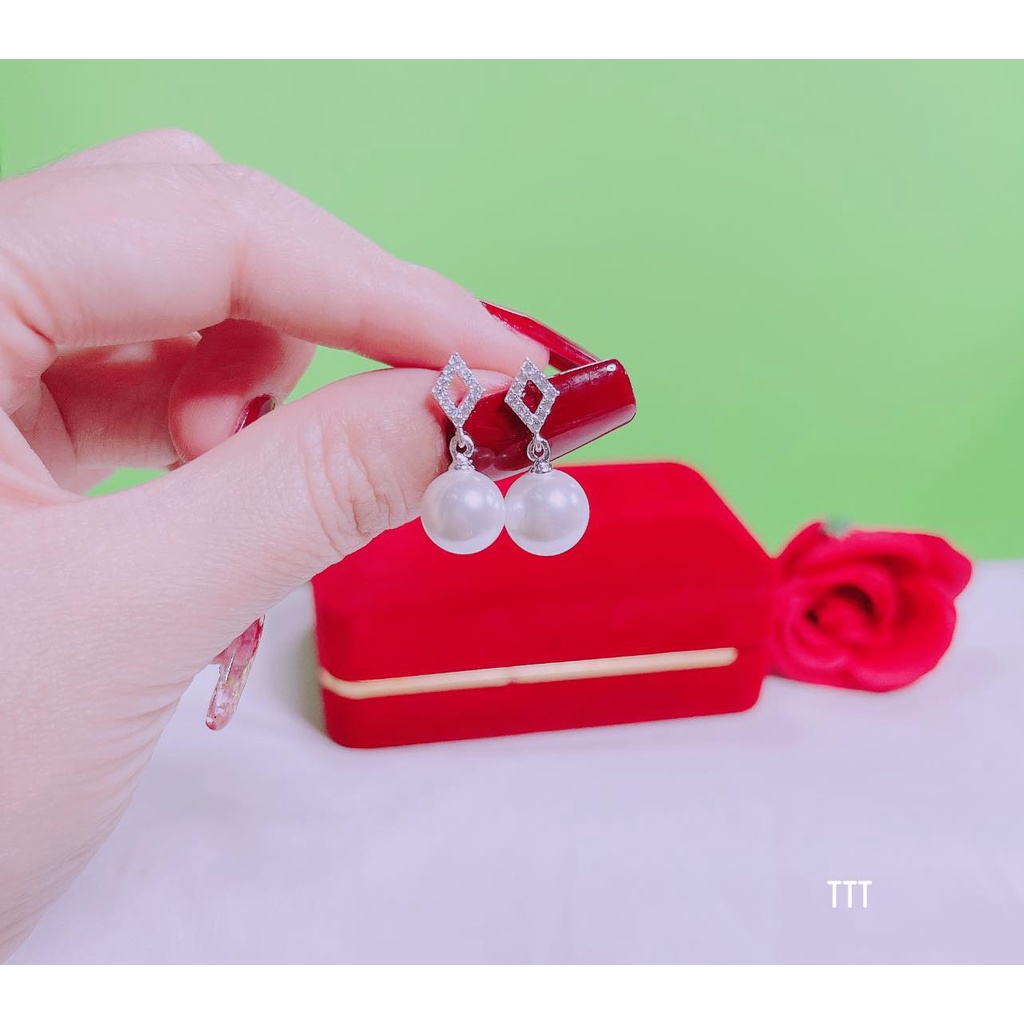 Bông tai nữ , kiểu dáng mẫu mới bạc ta , kết hợp trai nặng đẹp