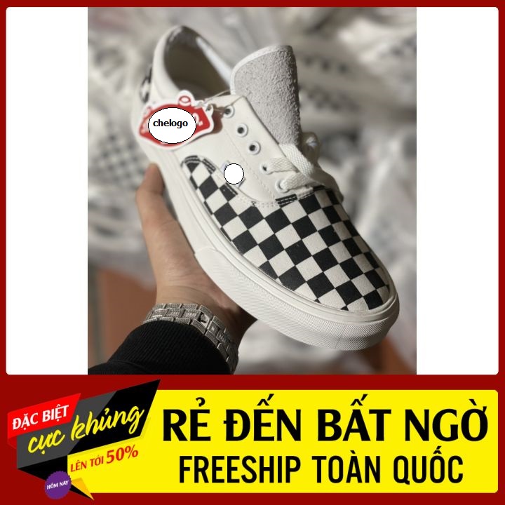 Giày thể thao phối màu cờ Ca ro Lười Slipon cho Nam Nữ