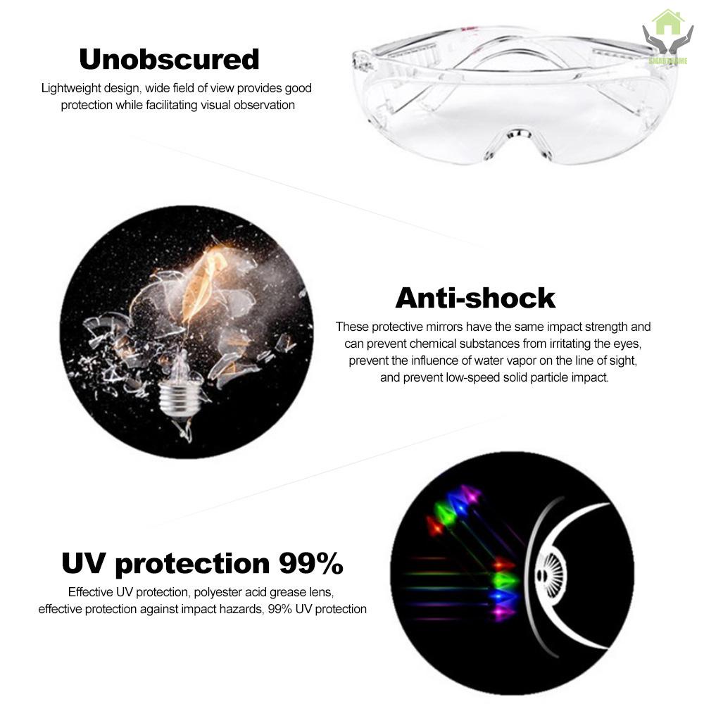 Safety Glasses Professional Goggles Eyewear UV Protection Anti Dust Windproof Anti Fog Coating Eye Wear with Clear Lens for Eye Protection