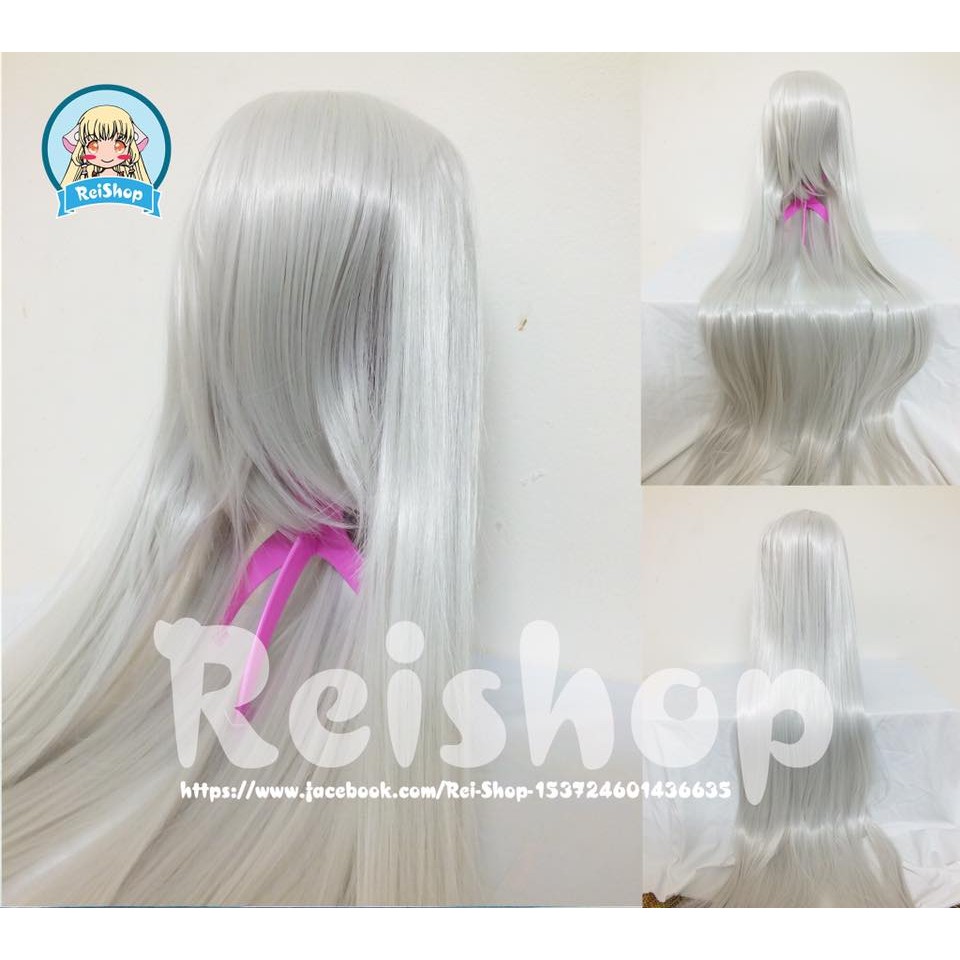 Tóc giả - wig cosplay hóa trang màu trắng đục mã Wig-018F