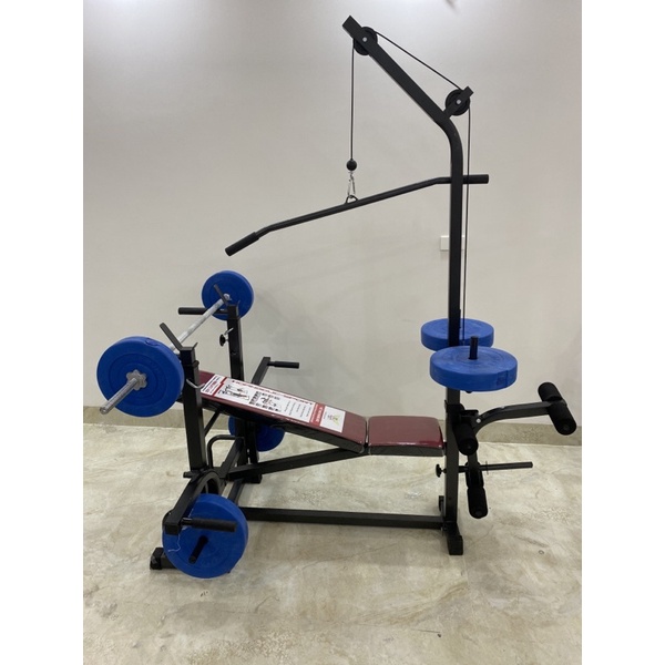 combo ghế tập tạ đa năng Hoàng Đức sport xuki kèm đòn tạ 1,5m và 50kg tạ nhựa 0968417433