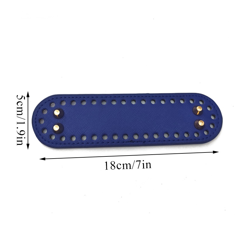 Đáy Túi Xách Da PU Màu Trơn Đính Đinh Tán Hình Oval 18 * 5Cm