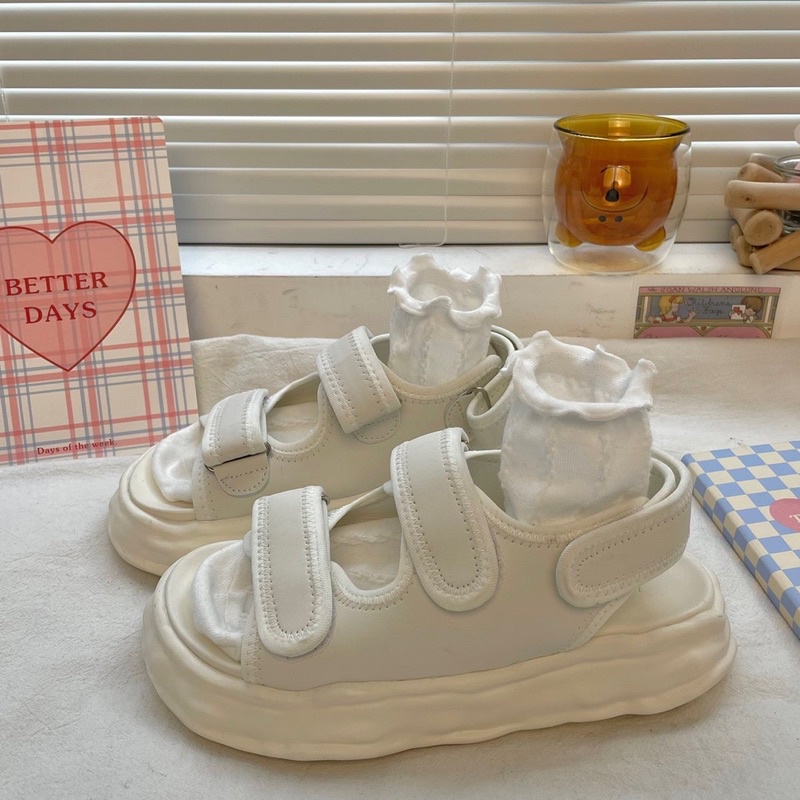 Giày Sandal Nữ Ulzzang bản cao cấp - Giày quai hậu nữ hai quai dán mẫu mới nhất chuẩn hàng quảng châu