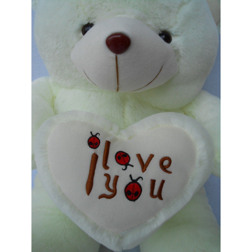 Gấu Teddy nhồi bông cầm trái tim chữ I Love You đáng yêu