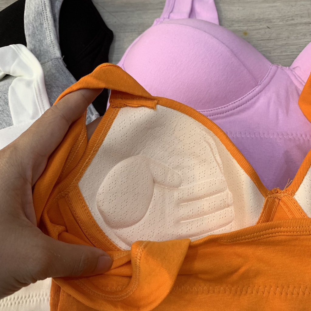 Áo Croptop Tập Gym Yoga Nữ Mút Đúc Vải Cotton
