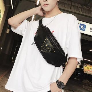 Túi đeo hông kiêm túi đeo chéo nam nữ cao cấp da thời trang Hades đầu sói đầu sư tử - bao tử TLTH0001