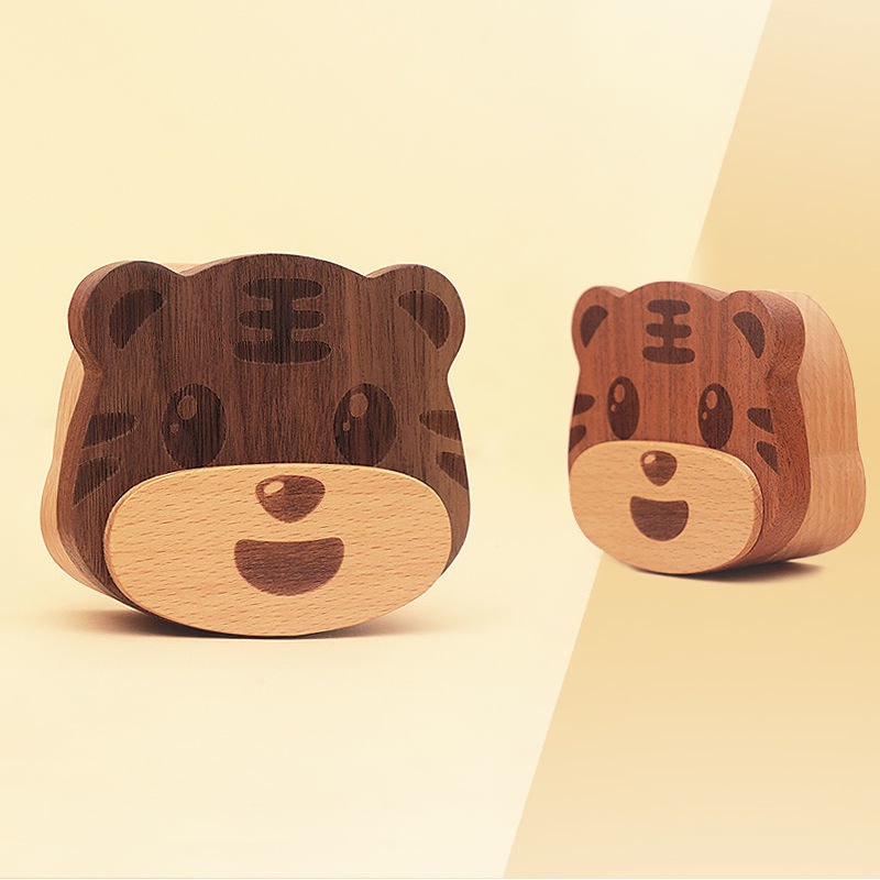Lanugo Hộp Đựng Dây Rốn Sưu Tầm Nút Bụng Hình Hổ Hoàng Đạo Quà Tặng Năm Mới Sinh
