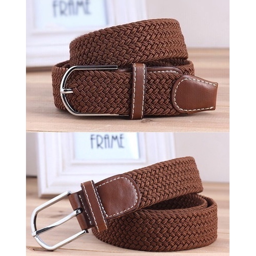 Thắt Lưng Bằng Vải Bố Màu Trơn Co Giãn Phù Hợp Cho Cả Nam Và Nữ